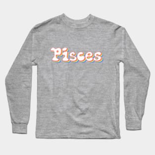 Retro Rainbow Pisces Long Sleeve T-Shirt